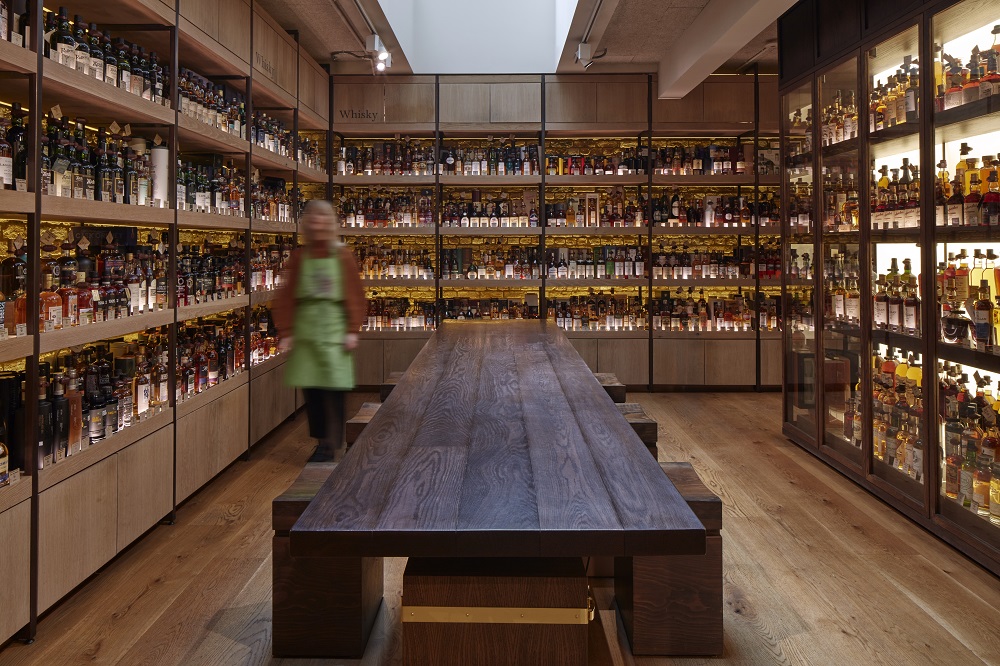 The single malt whisky selection at Hedonism Wines
