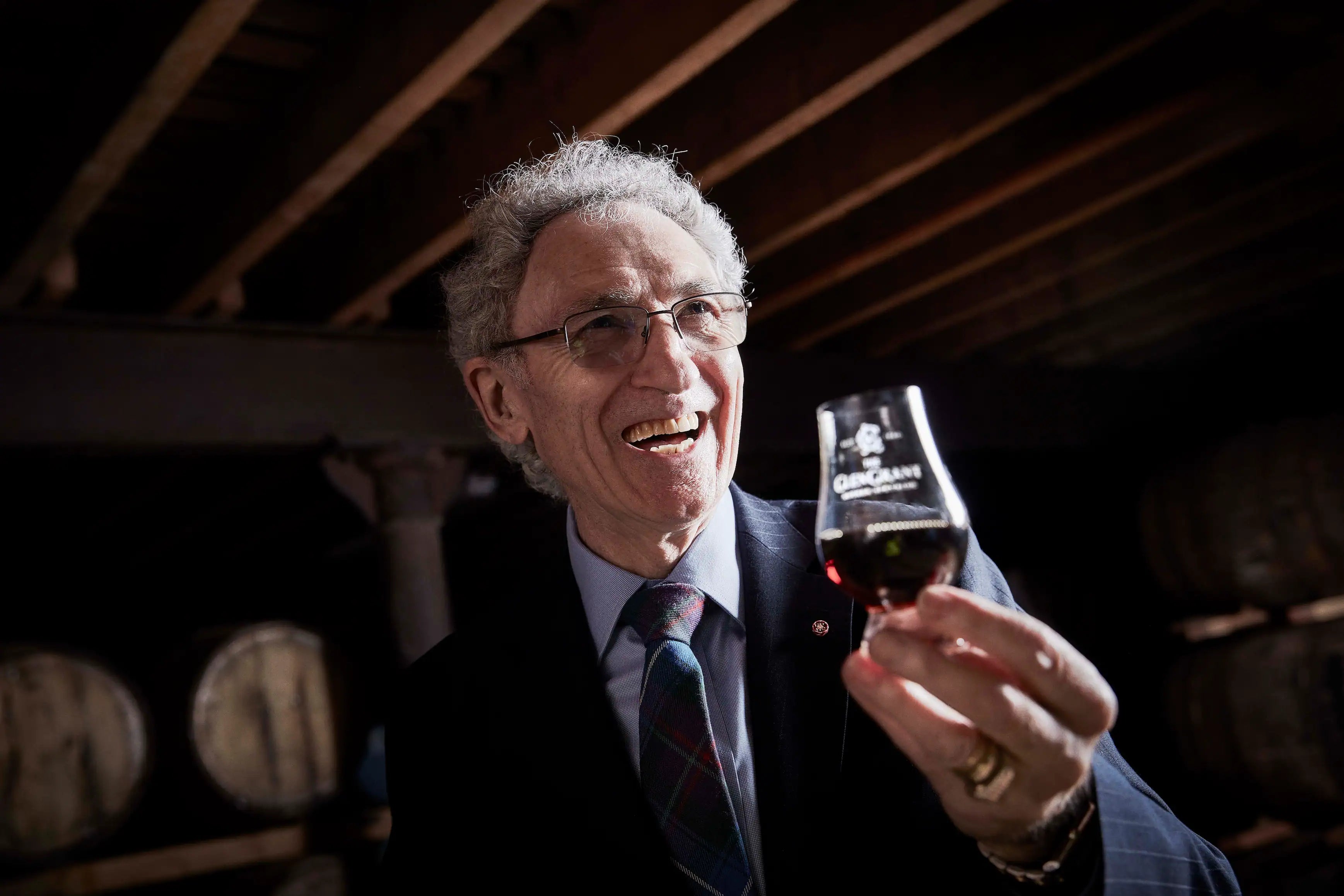 Dennis enjoys a glass of Glen Grant