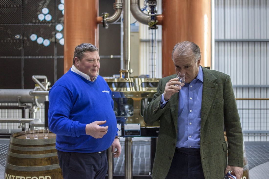 Mark sampling whisky at Waterford