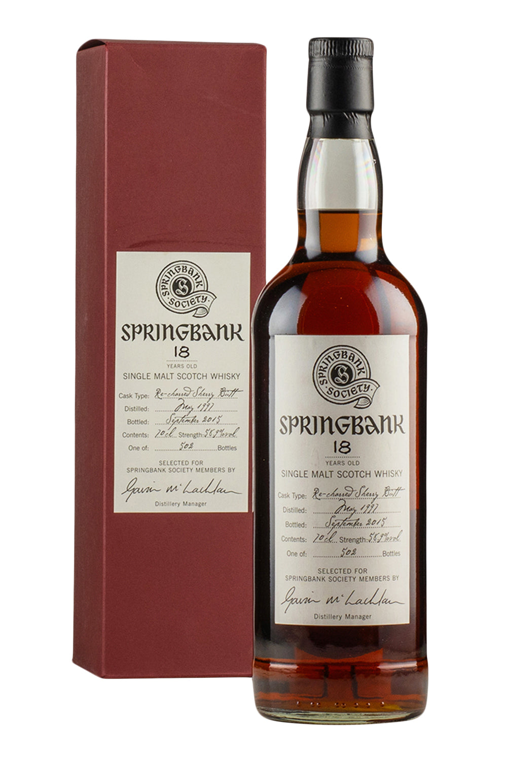 Springbank 18 Years Old Selected for Springbank Society Members 1997