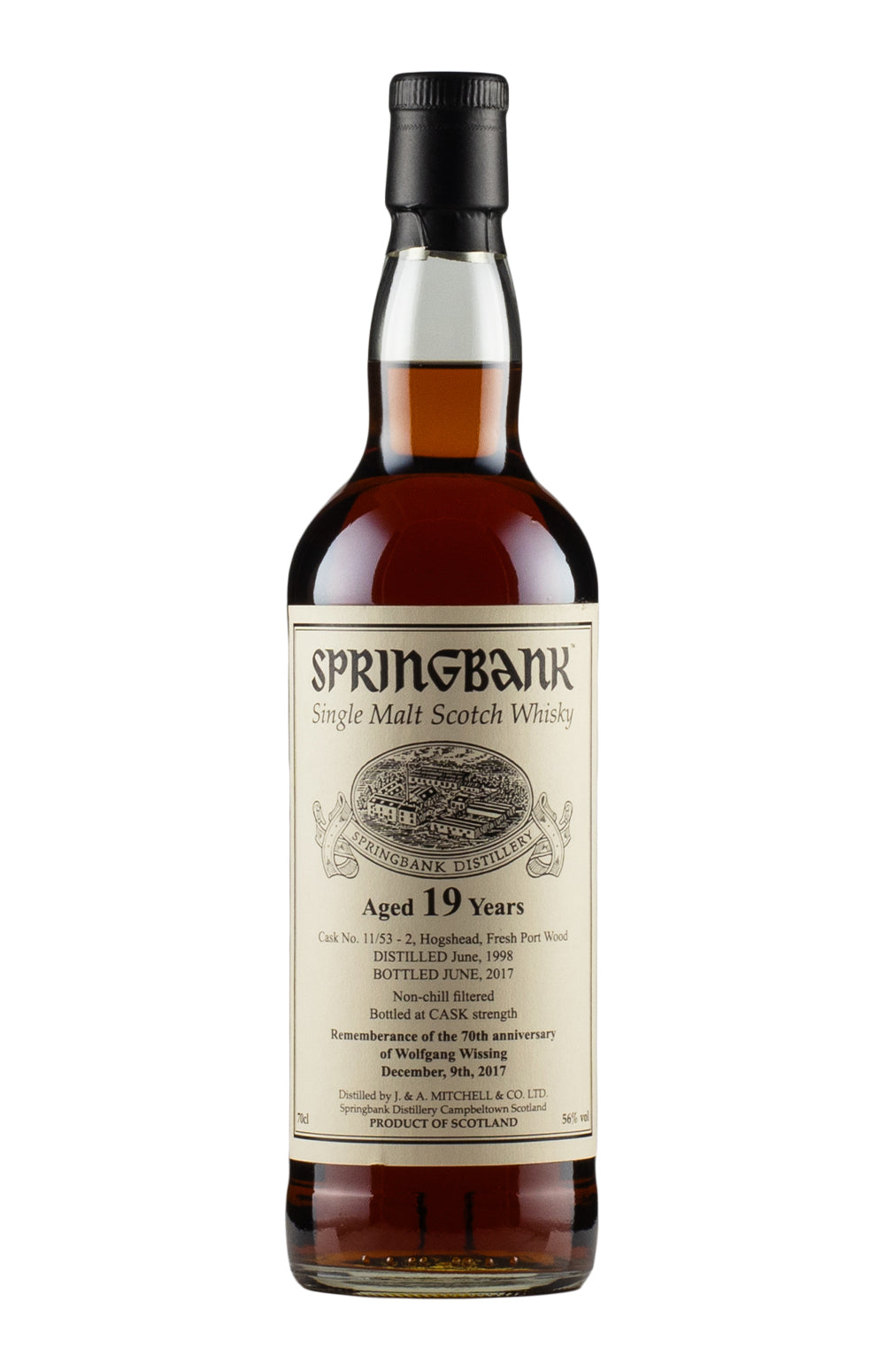 Springbank 19 Year Old Private Port Cask Wolfgang Wissing 70th Anniversary