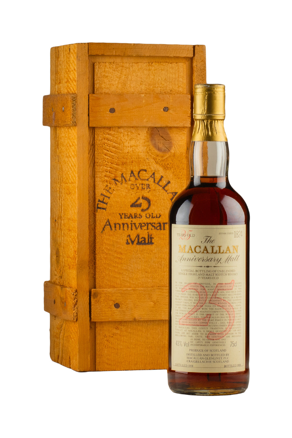 Macallan 25 Year Old Anniversary Malt 1958