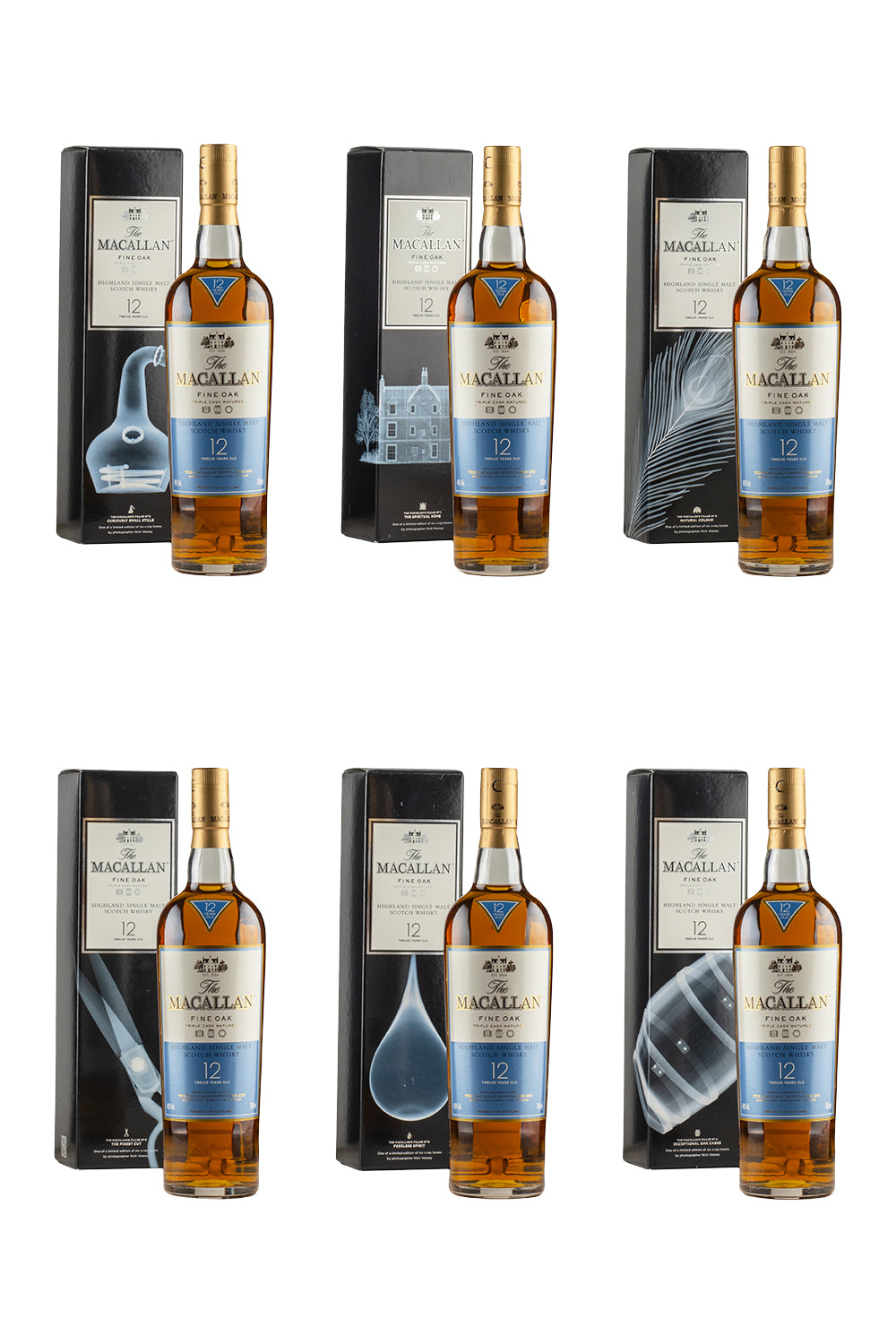 Macallan 12 Year Old Fine Oak 6 x 70cl / Nick Veasey Six Pillars Collection