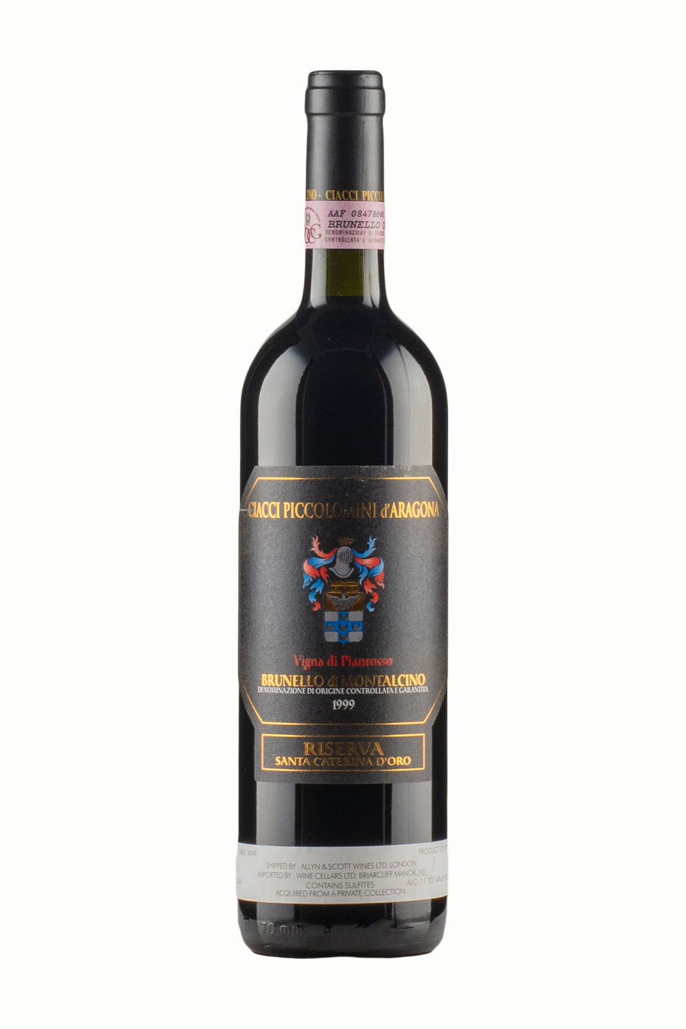 Brunello di Montalcino Riserva Santa Caterina d`Oro Vigna di Pianrosso Ciacci Piccolomini d`Aragona 1999