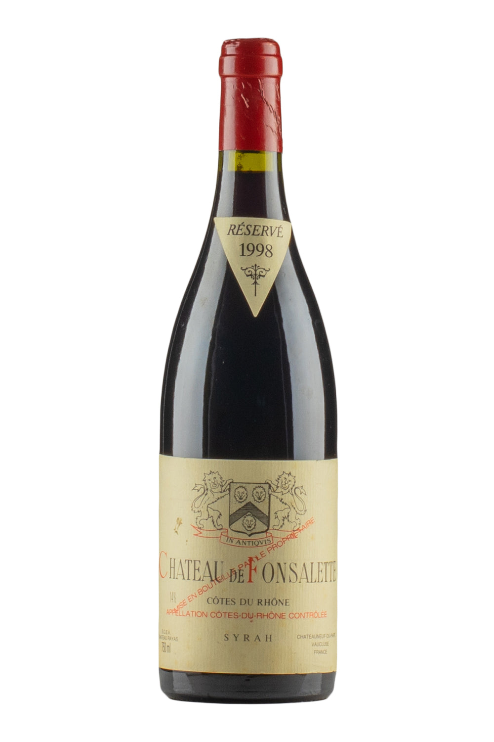 Cotes du Rhone Chateau de Fonsalette Syrah 1998