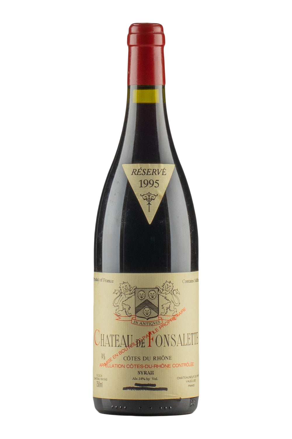 Cotes du Rhone Chateau de Fonsalette Syrah 1995