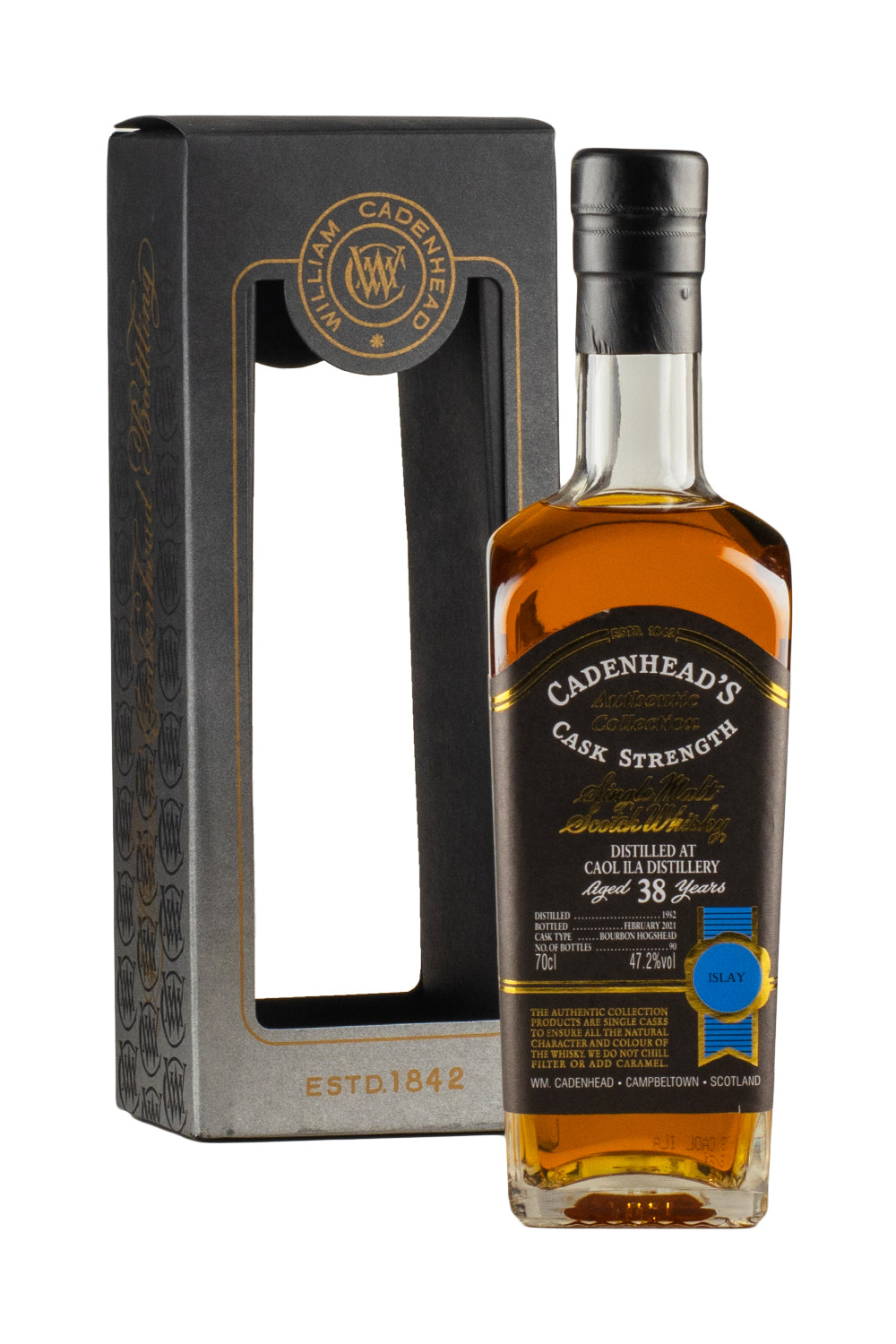 Caol Ila 38 Year Old Cadenheads Authentic Collection `Tour of Scotland` 1982