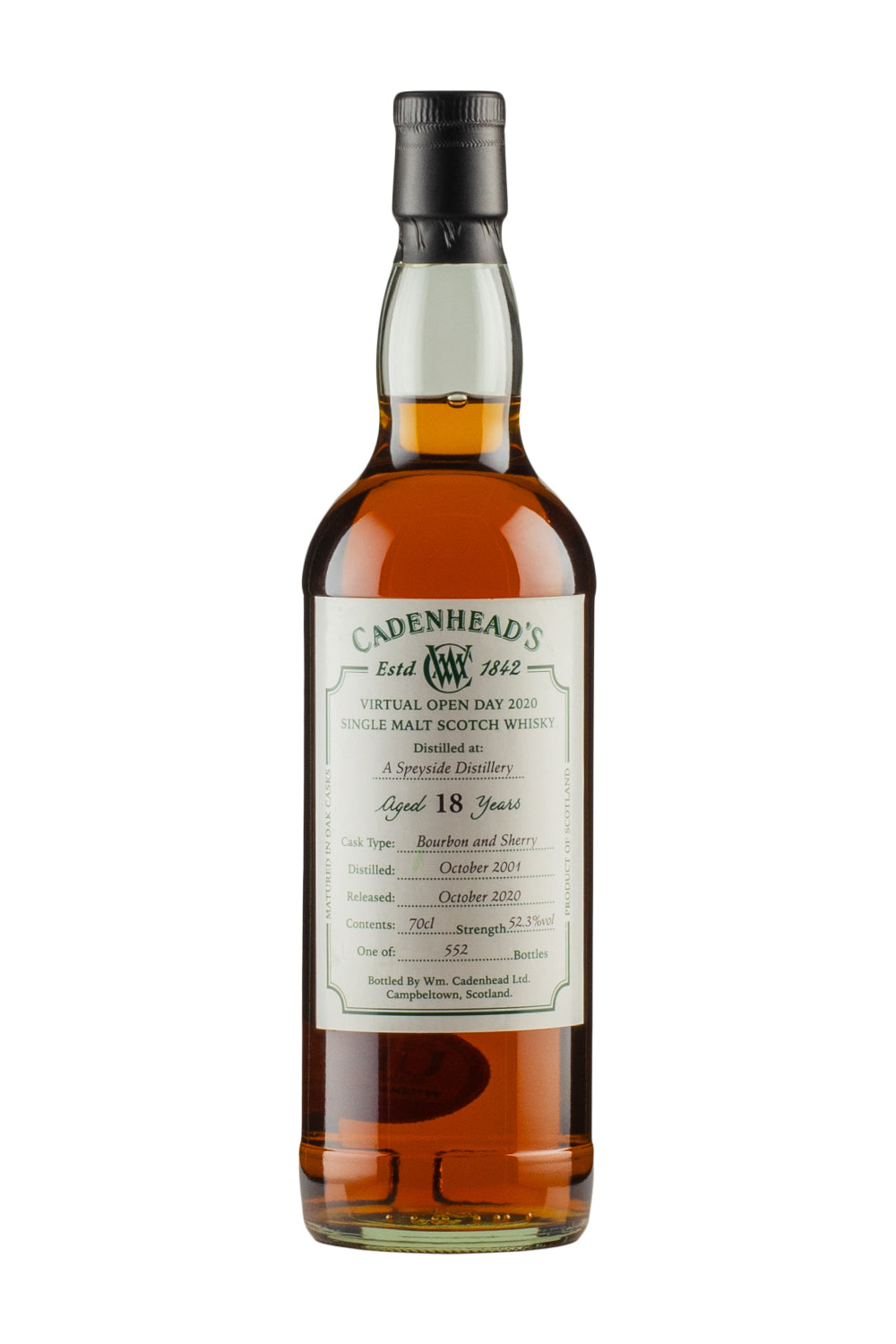 A Speyside Disillery 18 Year Old Cadenheads Virtual Open Day 2020 2001