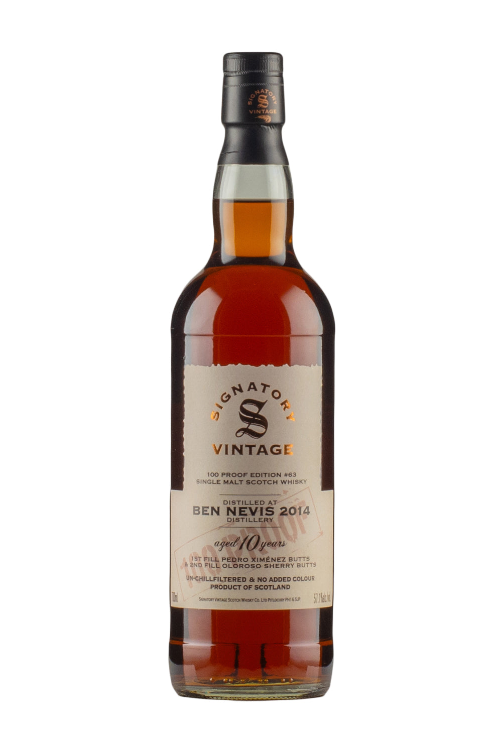 Ben Nevis 10 Year Old Signatory 100 Proof 2014