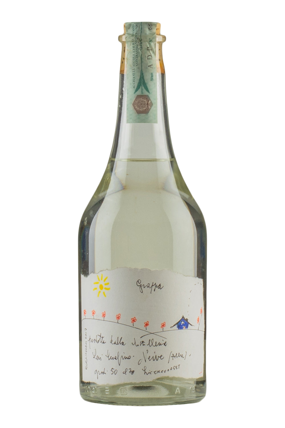 Romano Levi Grappa Yellow Sun Blue House Label 50% 2007