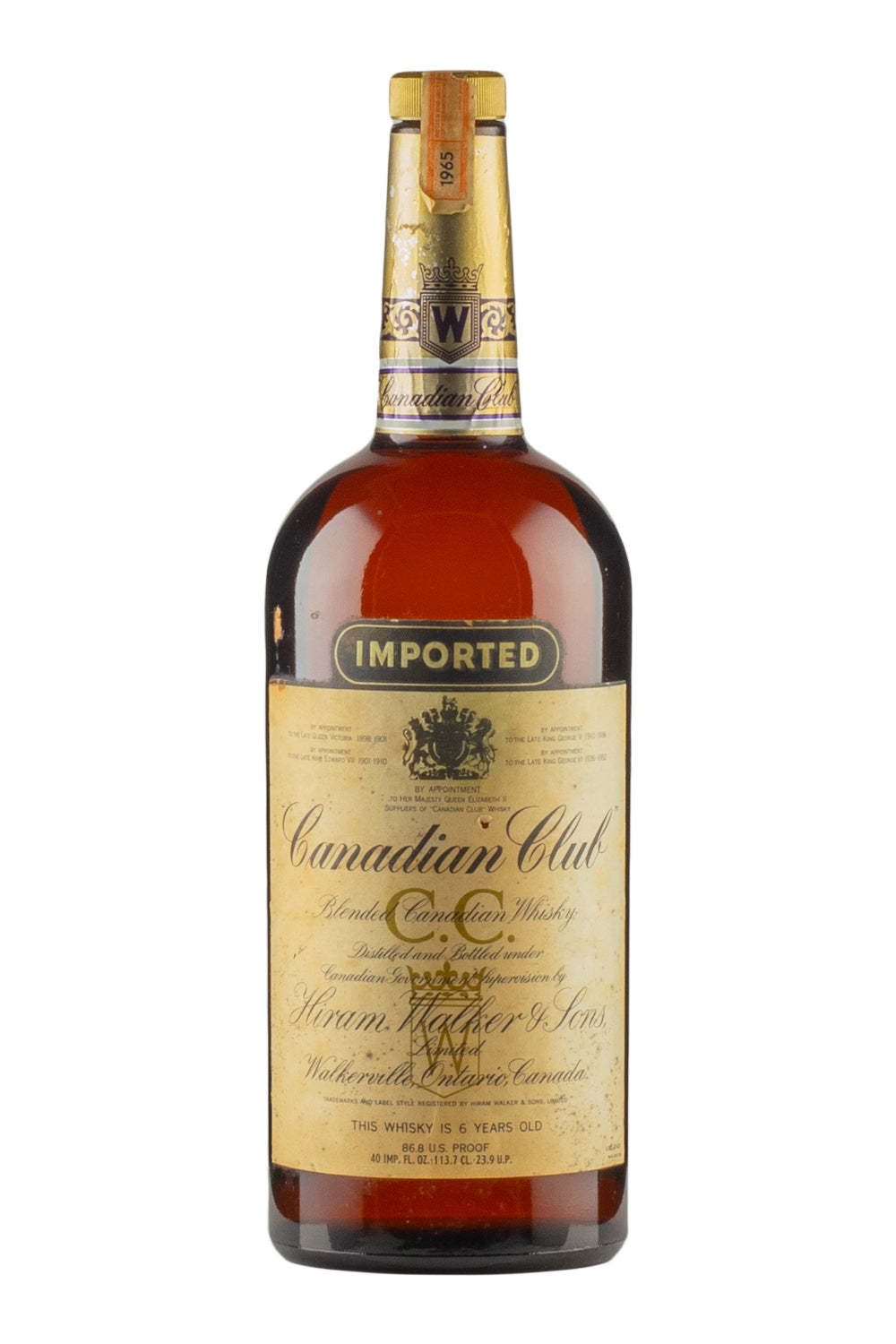 Canadian Club 6 Year Old 1965