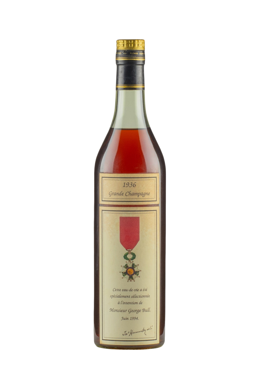 Hennessy Single Vintage for George Bull (Medallion Label, Bottled 1994) 1936