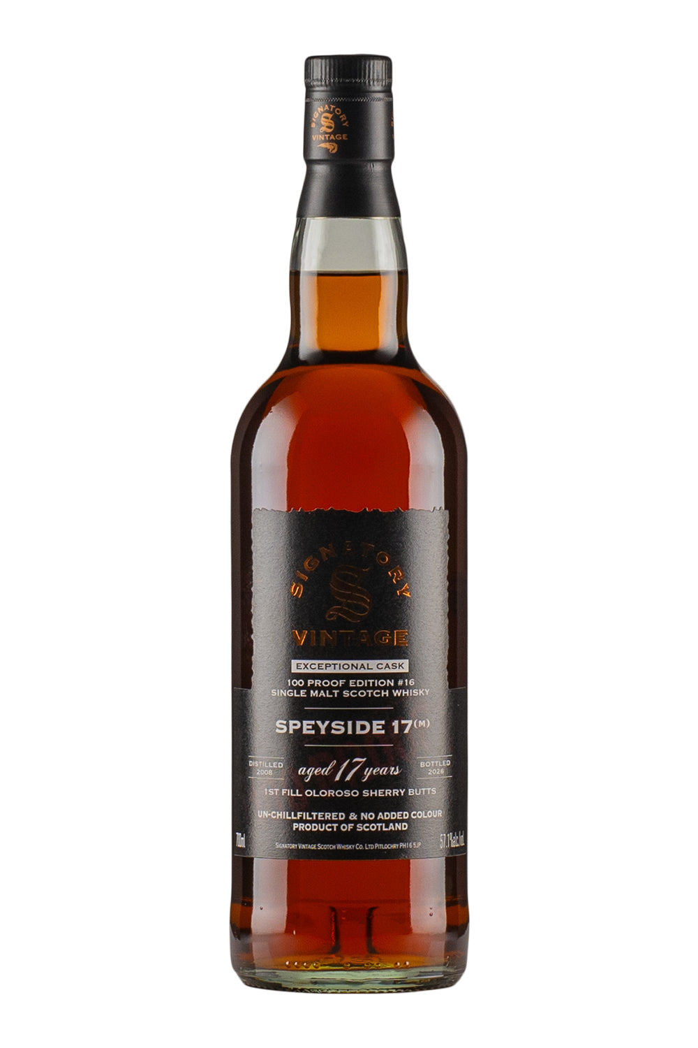 Speyside (M) 17 Year Old Signatory 100 Proof Exceptional 2008