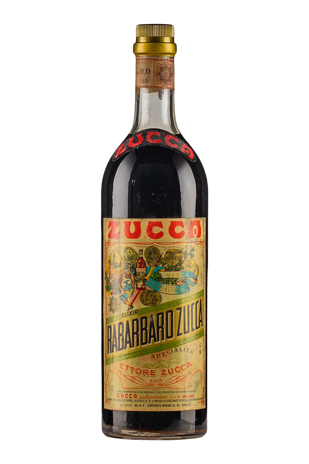 Zucca Elixir Rabarbaro Bitters c. 1950s