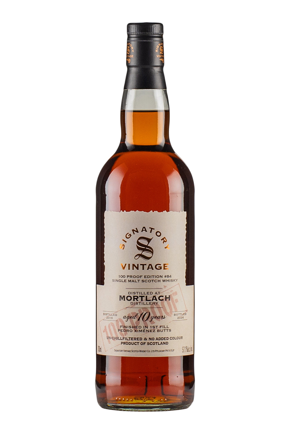 Mortlach 10 Year Old Cask 100 Proof Signatory 2016