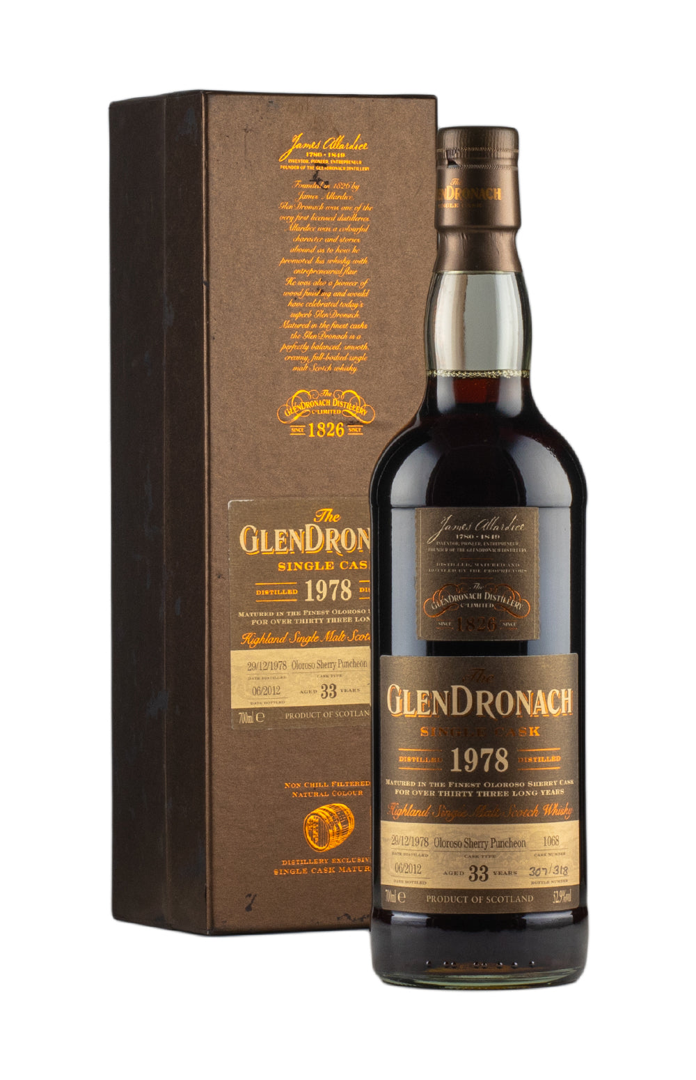 Glendronach 33 Year Old Oloroso Puncheon Cask 1068 Batch 6 1978