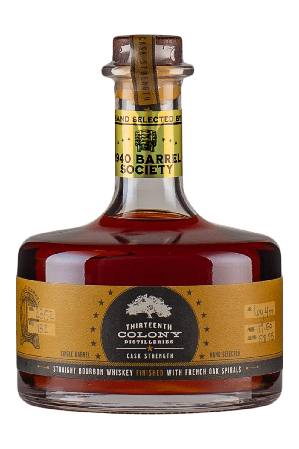 Thirteenth Colony Single Barrel Bourbon Kappy`s Pick