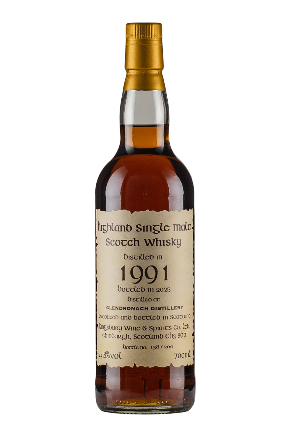 Glendronach 34 Year Old Kingsbury 1991