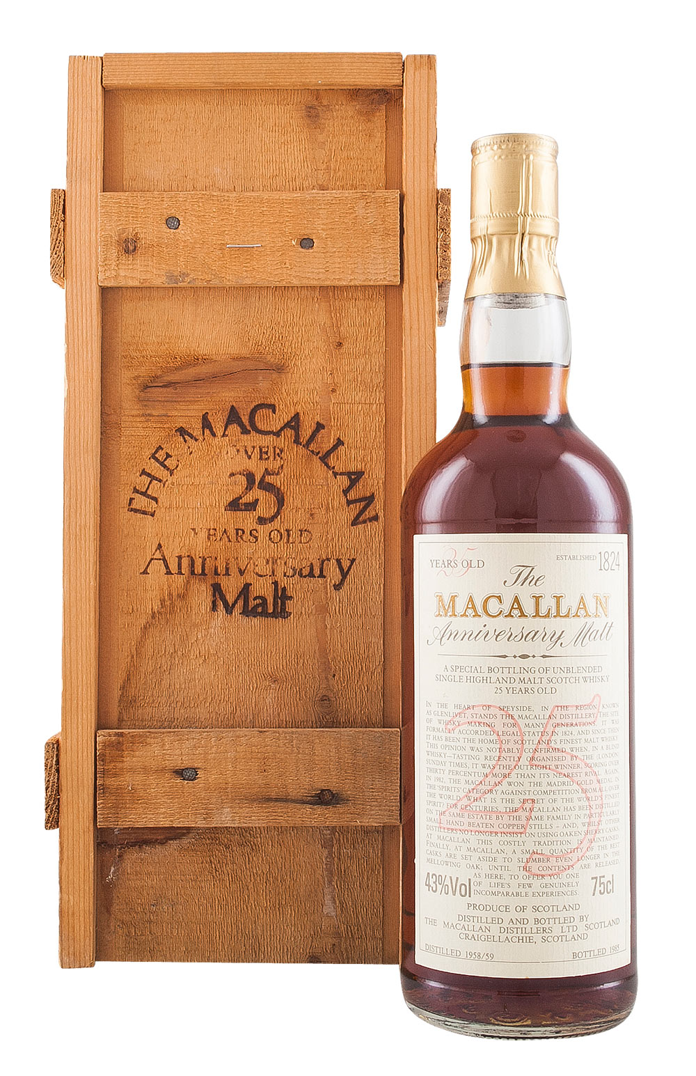 Macallan 25 Year Old Anniversary Malt 1958/9