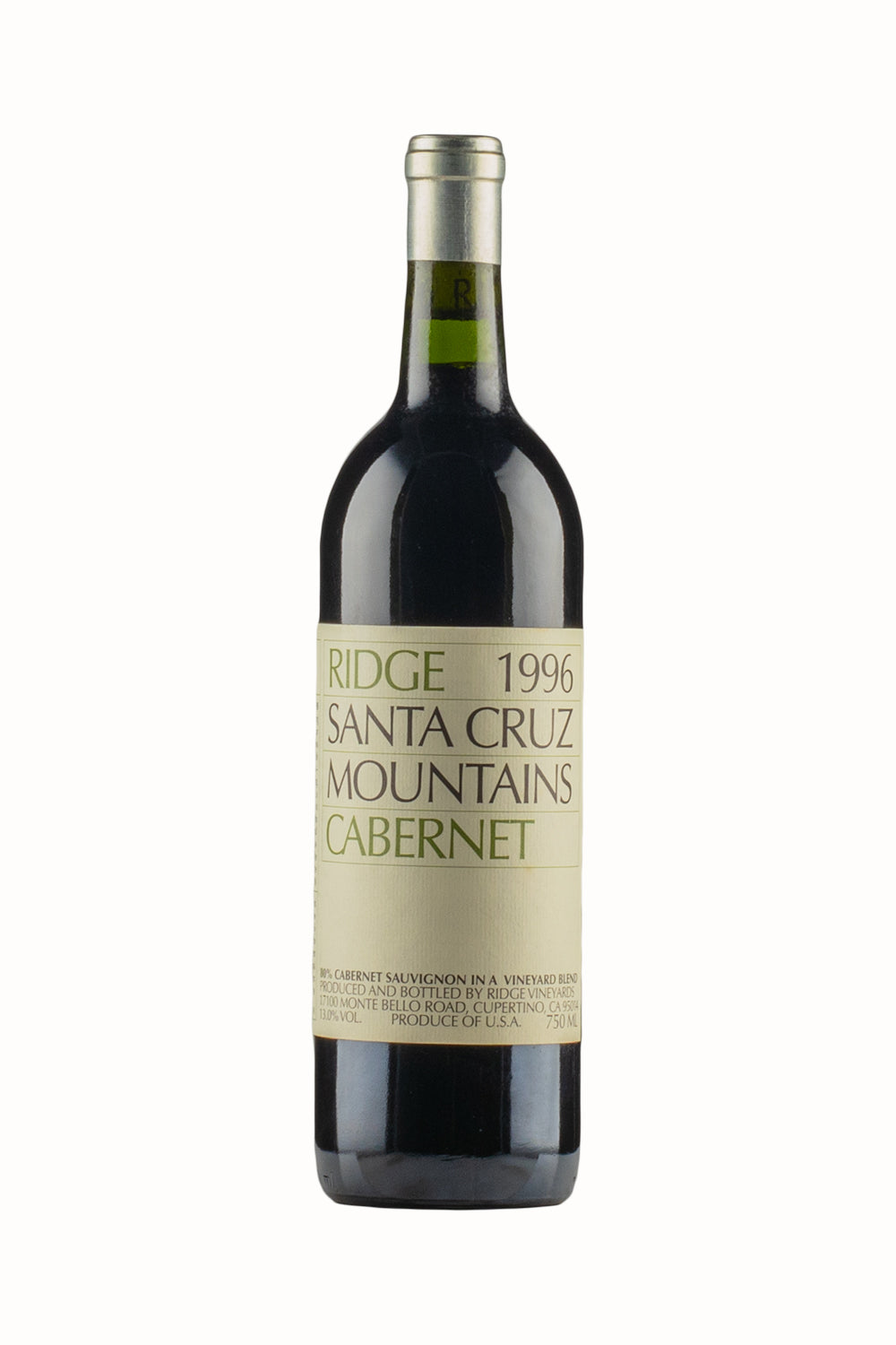 Ridge Estate Cabernet Sauvignon 1996