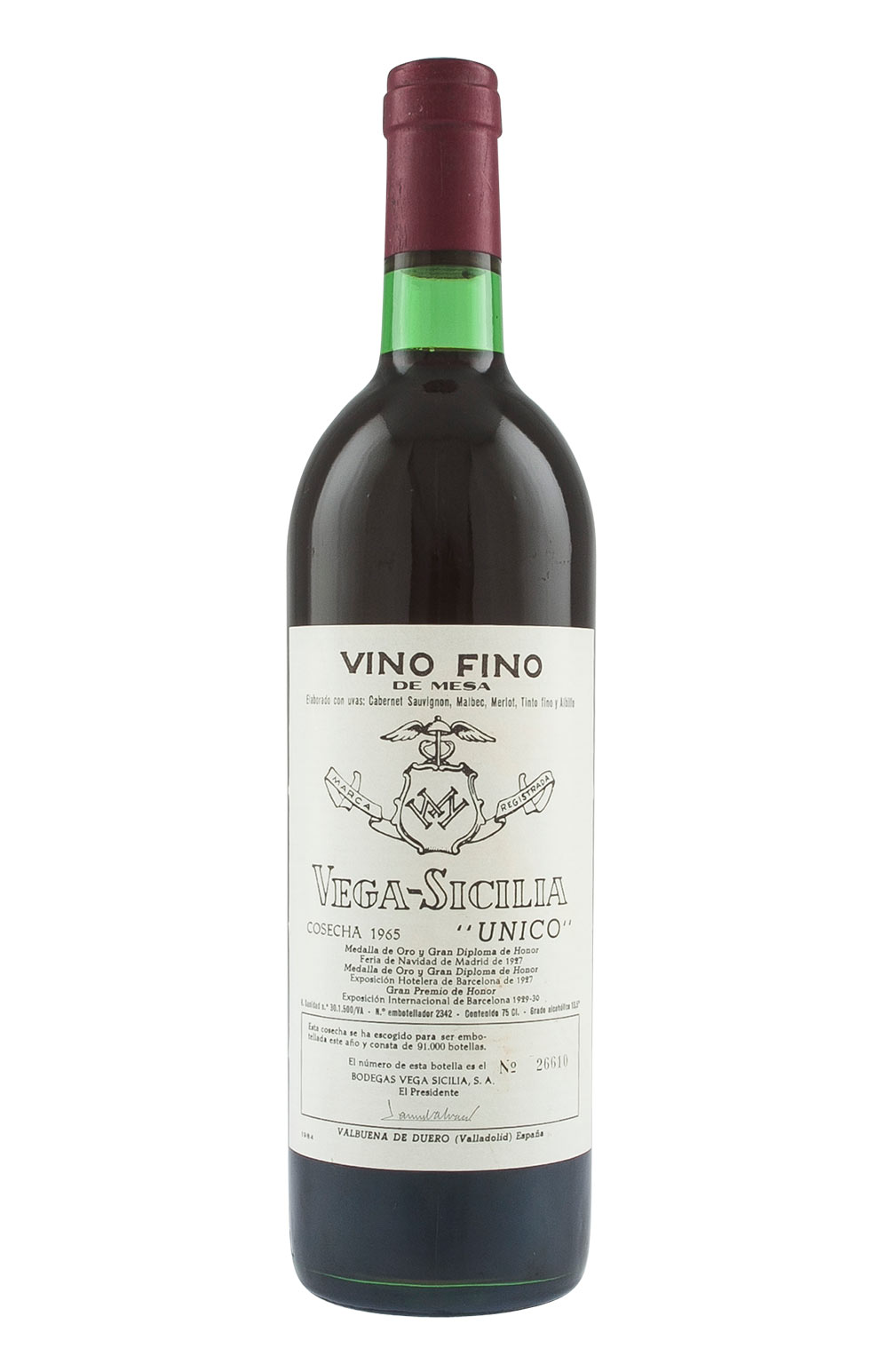Vega Sicilia Unico 1965