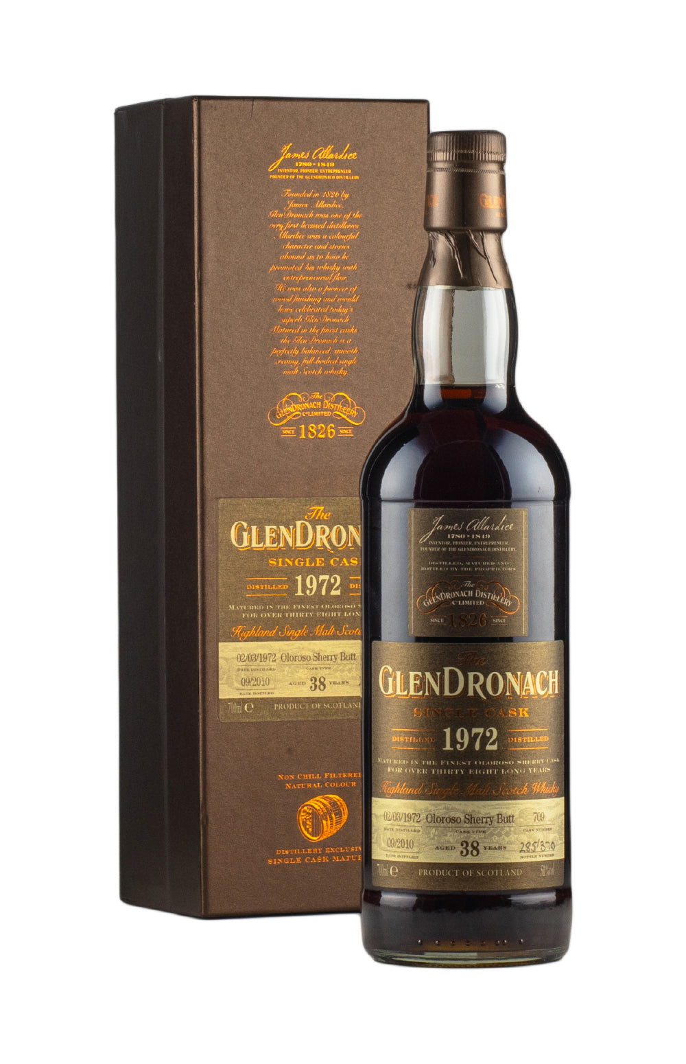Glendronach 38 Year Old Oloroso Butt Cask 709 1972