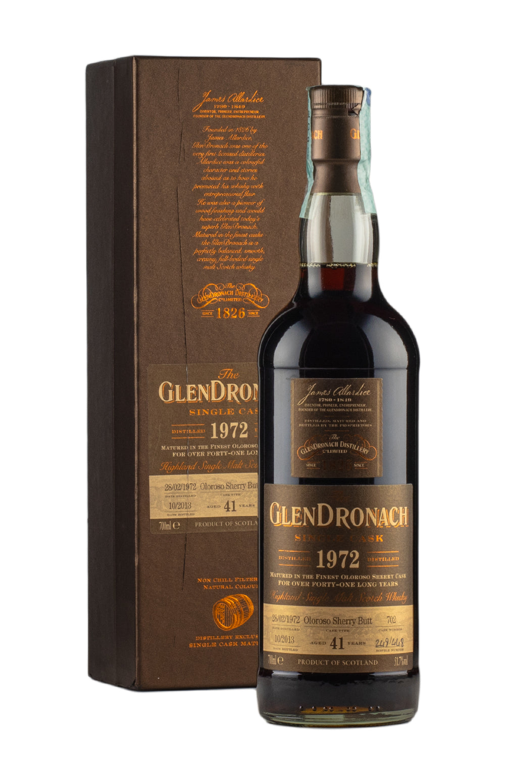 Glendronach 41 Year Old Oloroso Butt Cask 702 Batch 9 1972