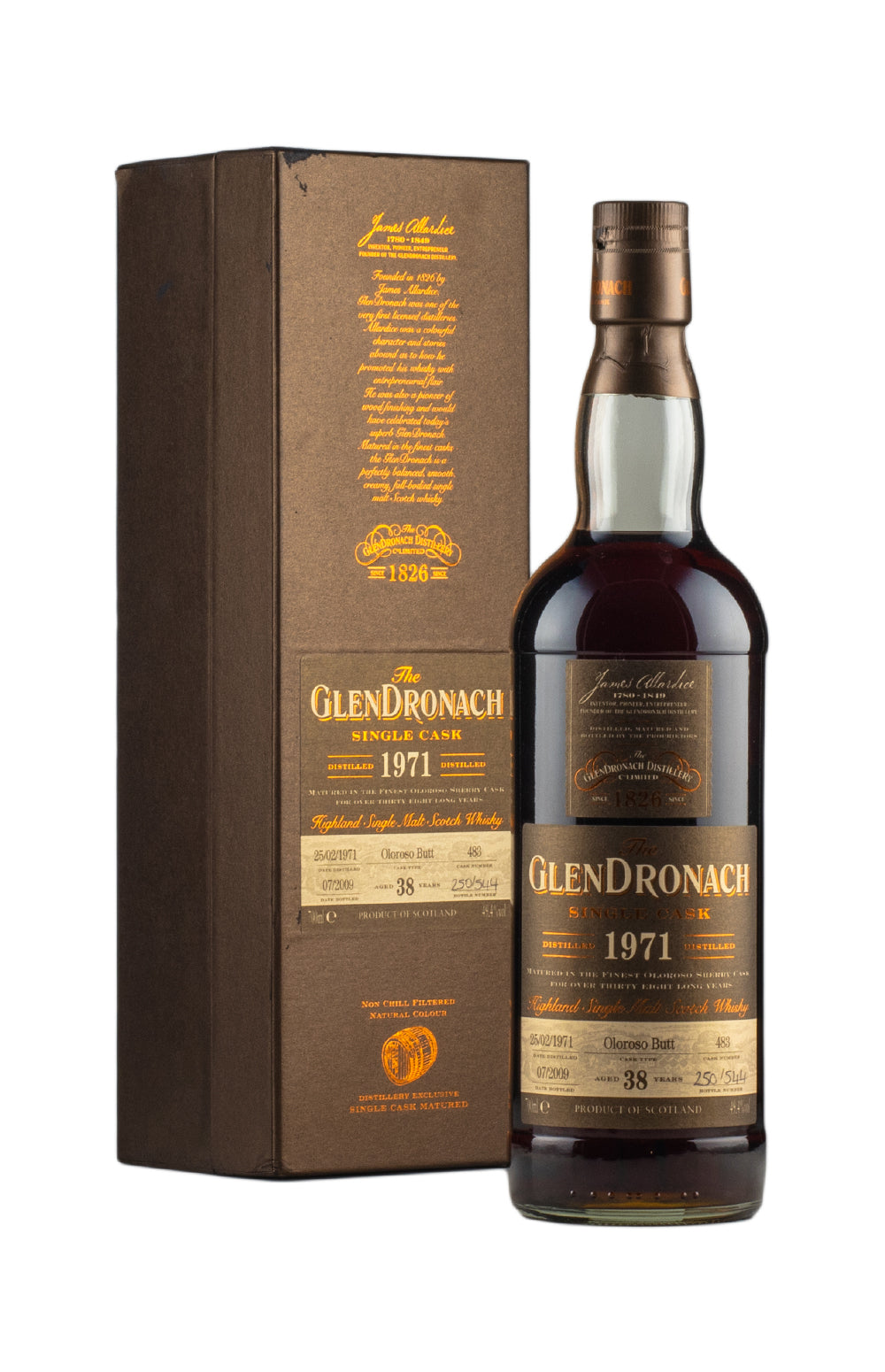 Glendronach 38 Year Old Oloroso Butt Cask 483 Batch 1 1971