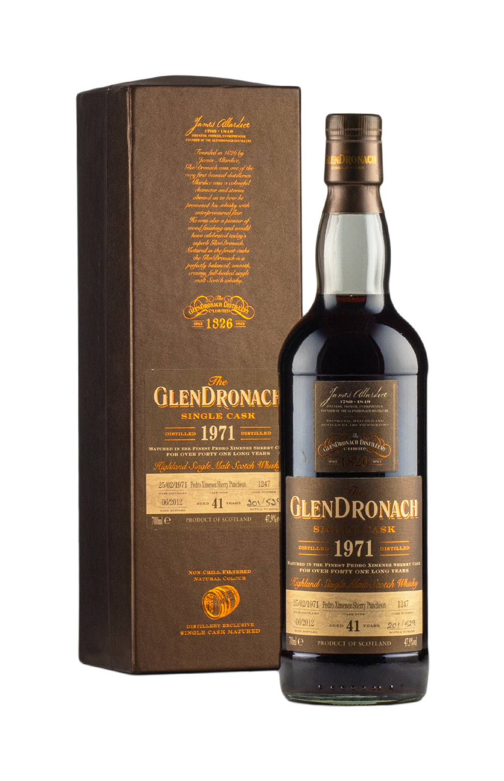 Glendronach 41 Year Old PX Puncheon Cask 1247 Batch 4 1971