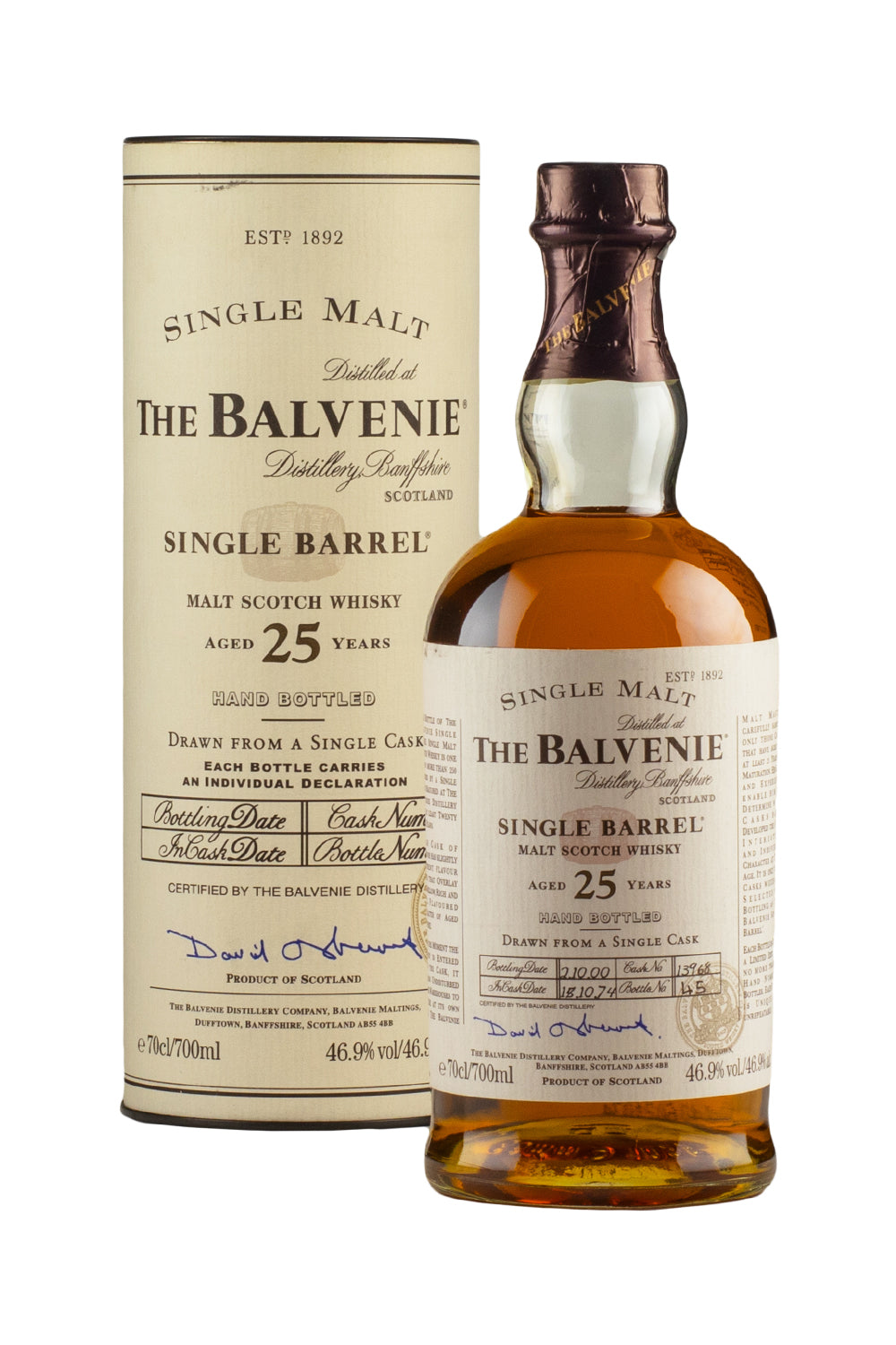 Balvenie 25 Year Old Single Barrel #13968 1974