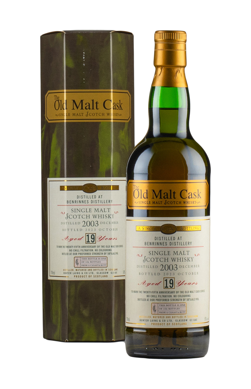 Benrinnes 19 Year Old Old Malt Cask 25th Anniversary Hunter Laing 2003
