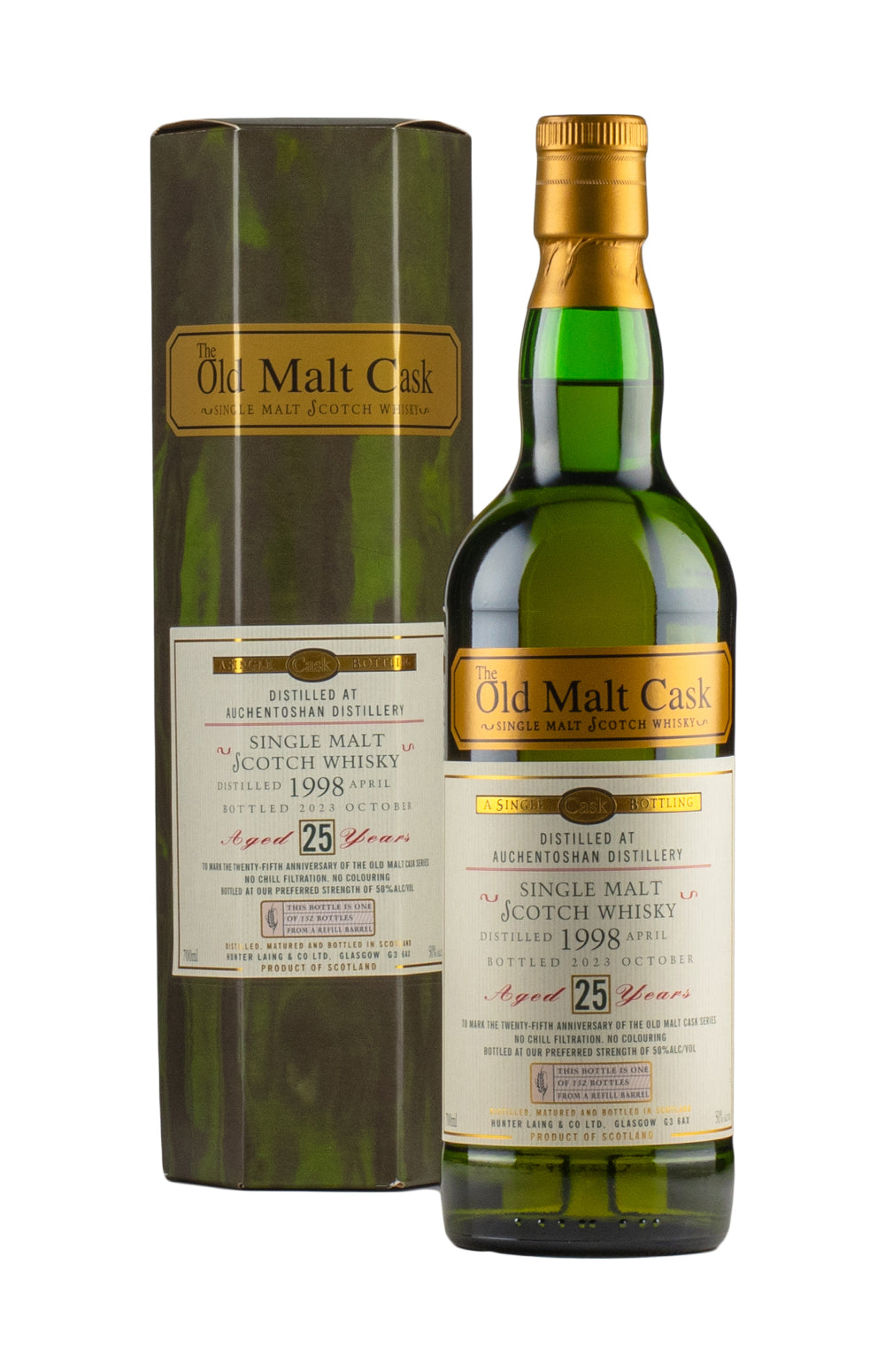 Auchentoshan 25 Year Old Old Malt Cask 25th Anniversary Hunter Laing 1998