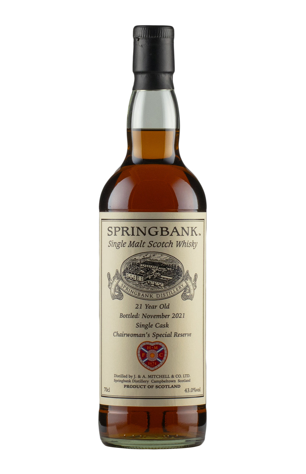 Springbank 21 Year Old Private Cask for Hearts FC