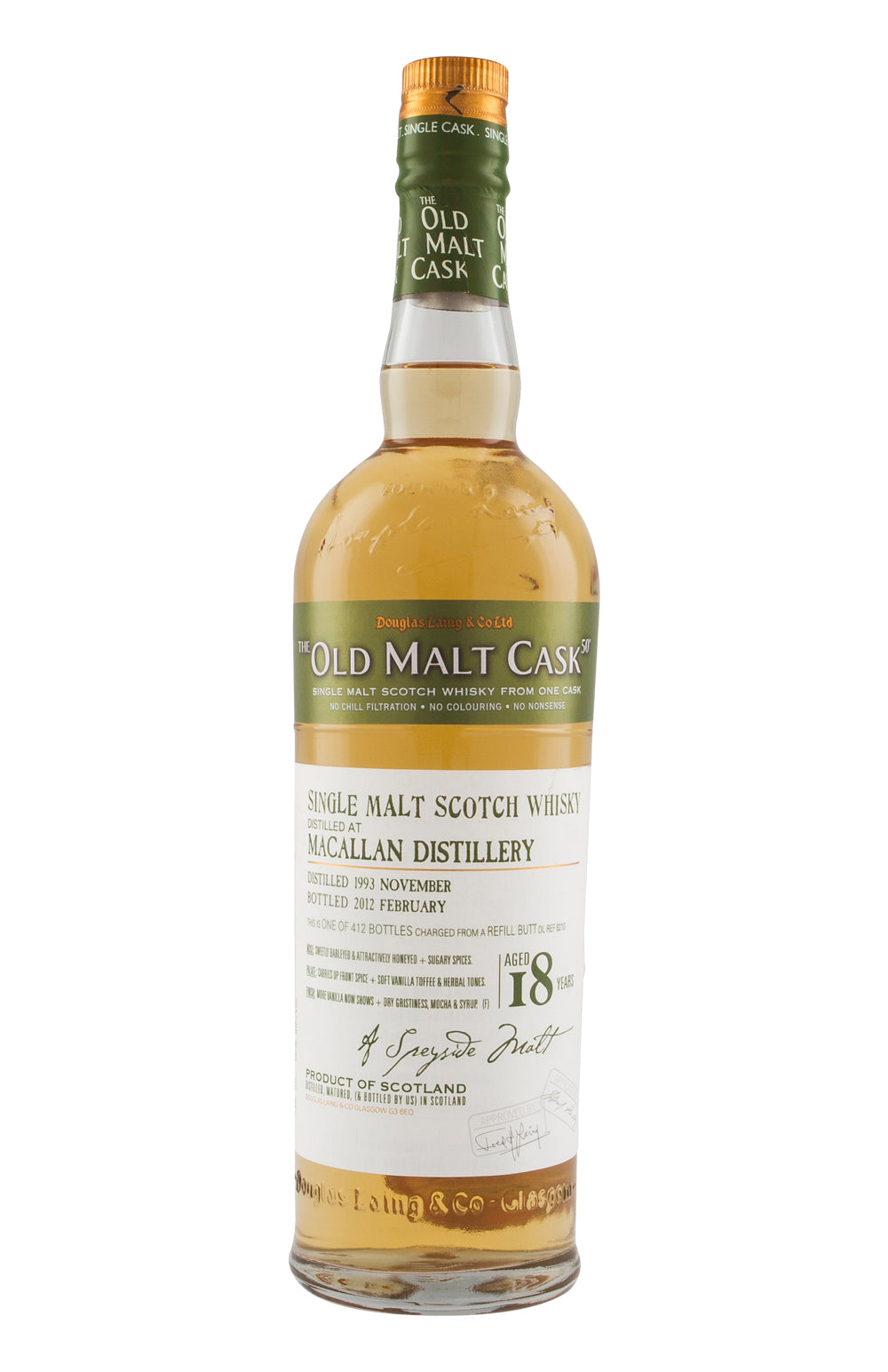 Macallan Old Malt Cask 18 Year Old Refill Butt 8210 1993