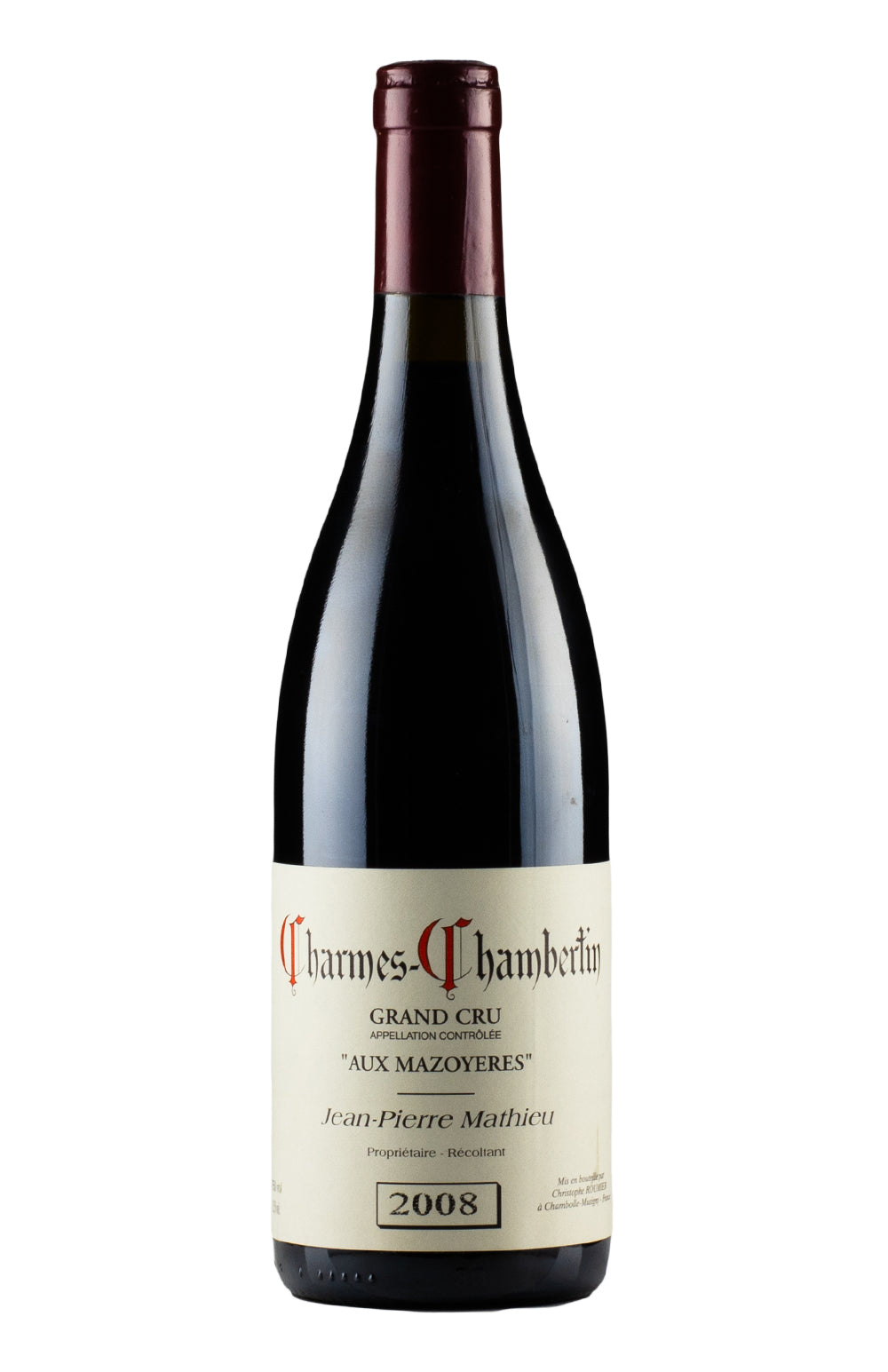 Charmes Chambertin Aux Mazoyeres Jean-Pierre Mathieu 2008