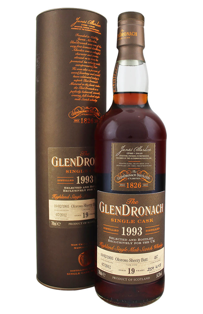 Glendronach 19 Year Old Cask 487 UK Exclusive 1993