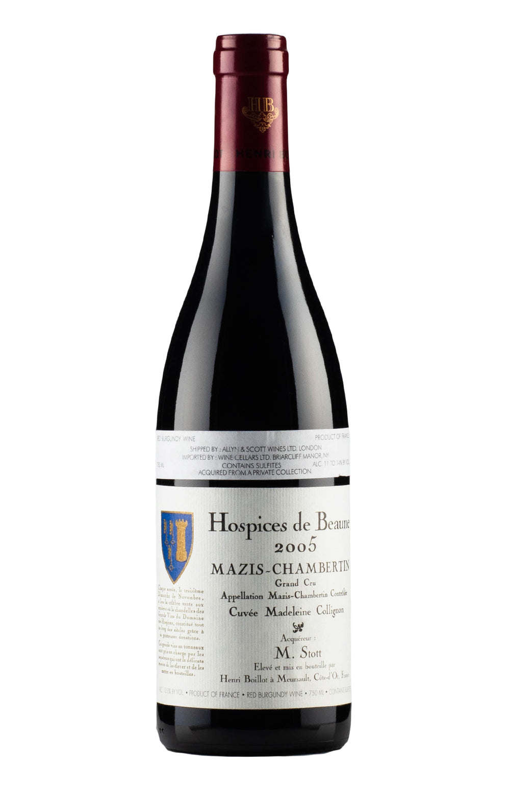 Mazis Chambertin Cuvee Madeleine Collignon Hospices de Beaune Henri Boillot 2005