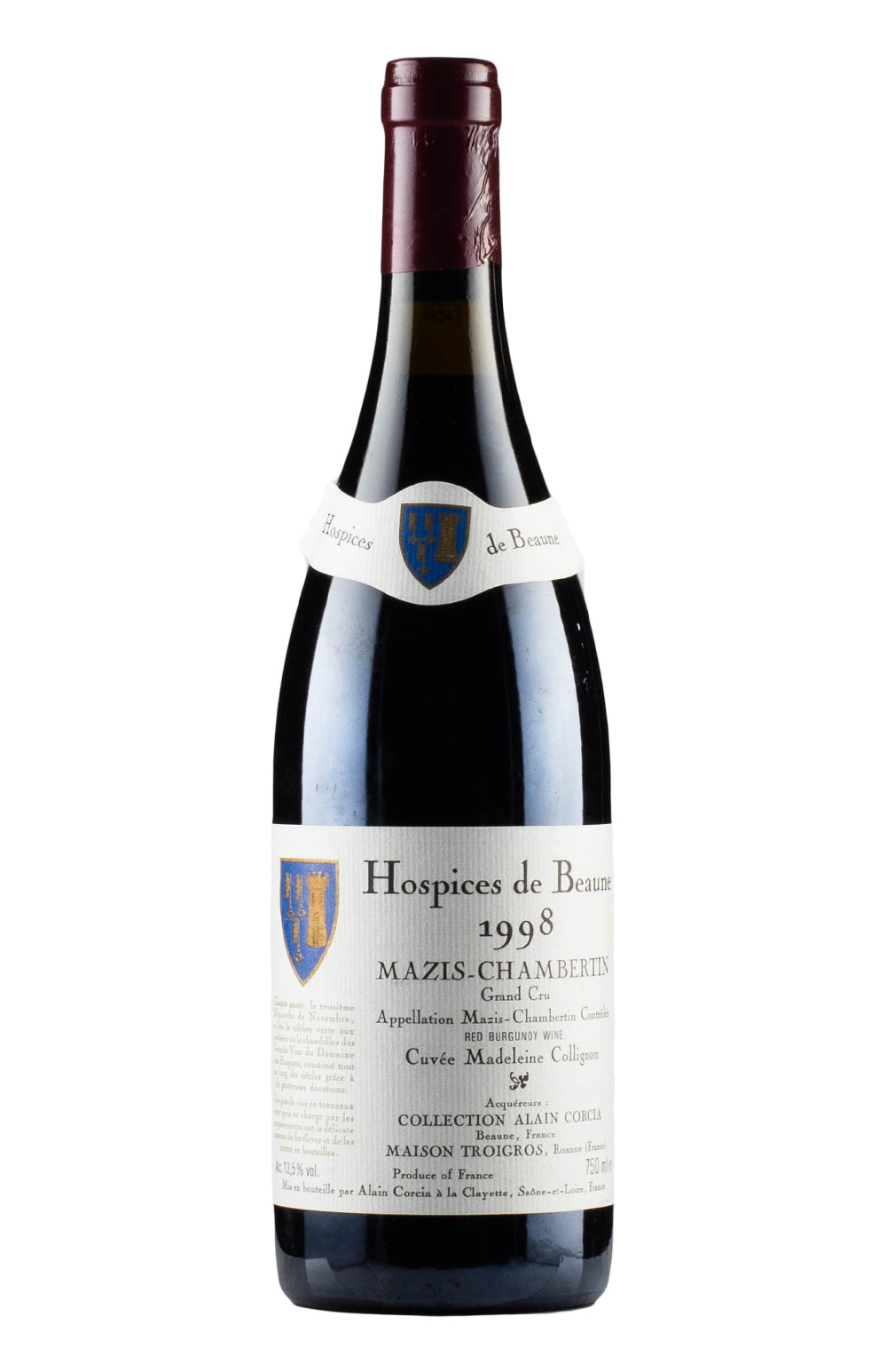 Mazis Chambertin Cuvee Madeleine Collignon Hospices de Beaune 1998