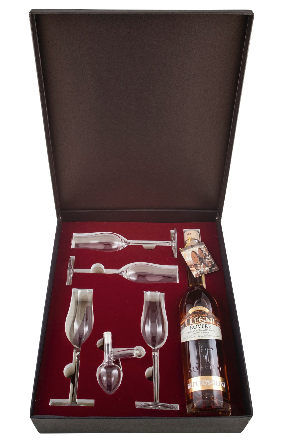 Bepi Tosolini Buretta Rovere Gift Pack With Glasses