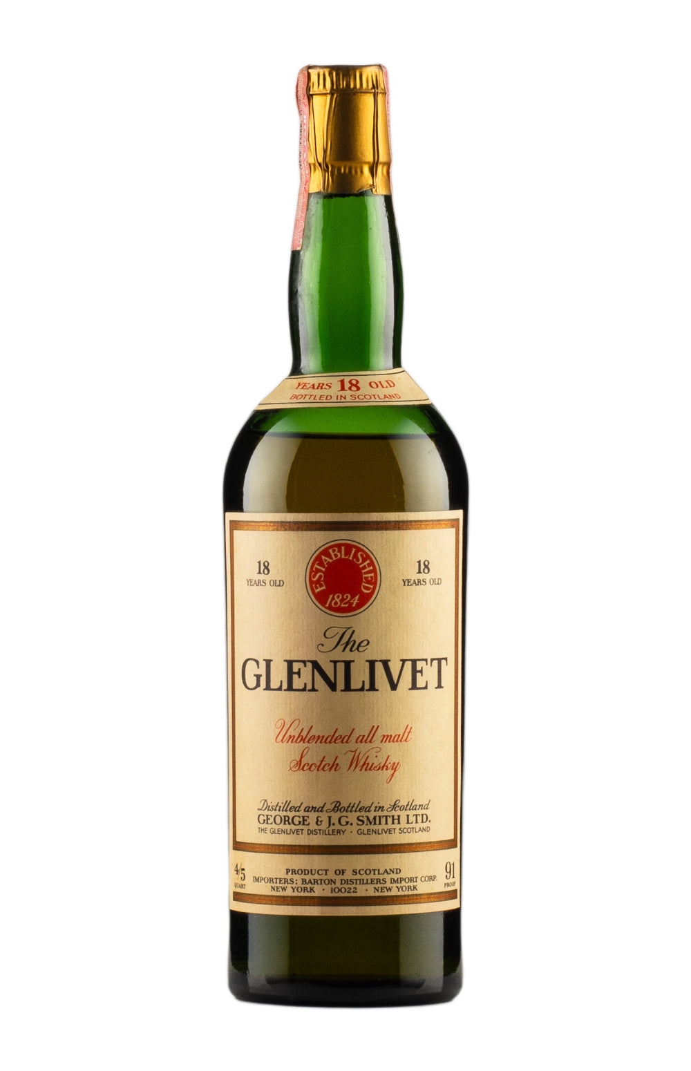 Glenlivet 18 Year Old Unblended All Malt c. 1960s