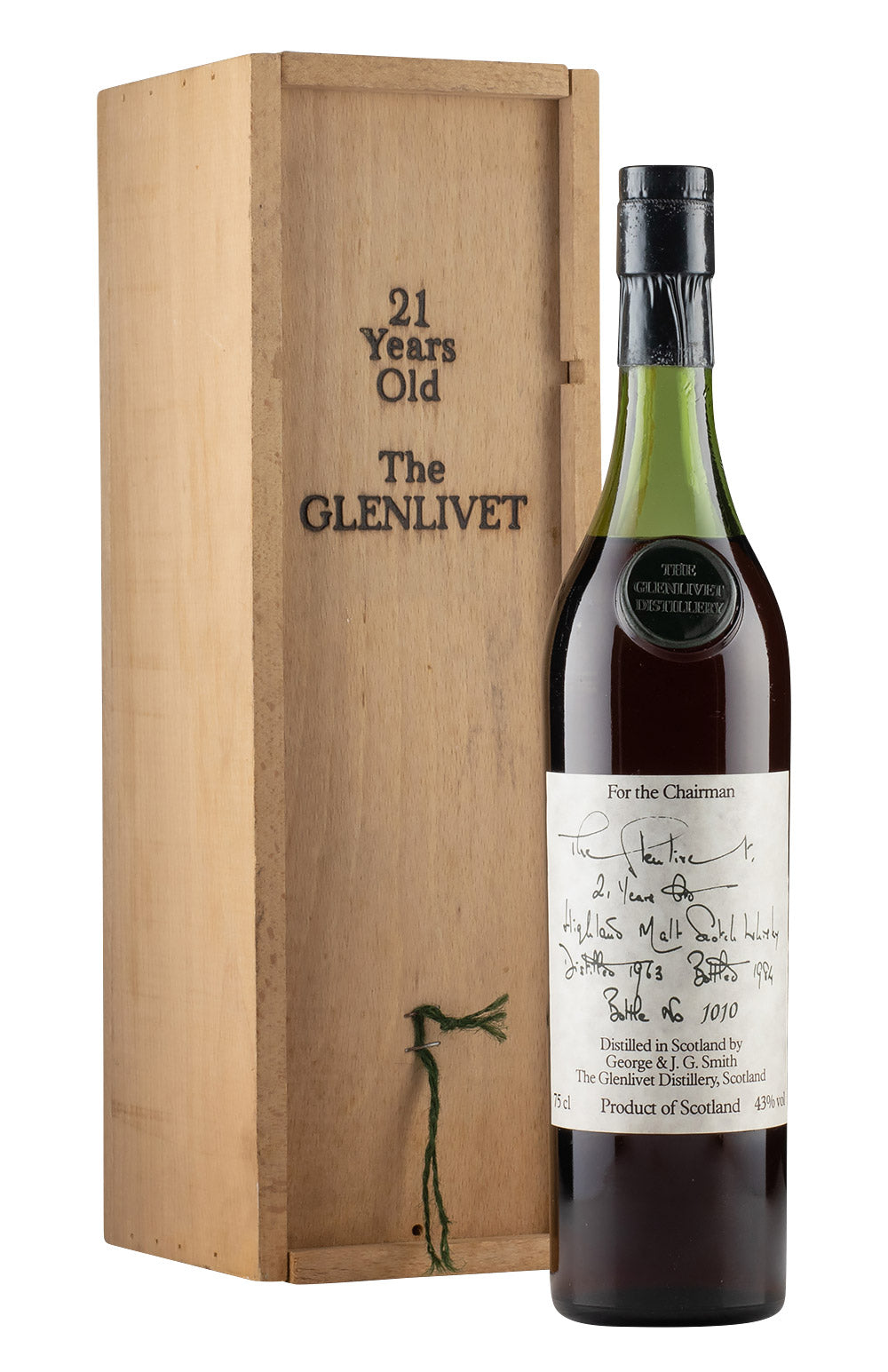 Glenlivet 21 Year Old For the Chairman (With Certificate) 1963