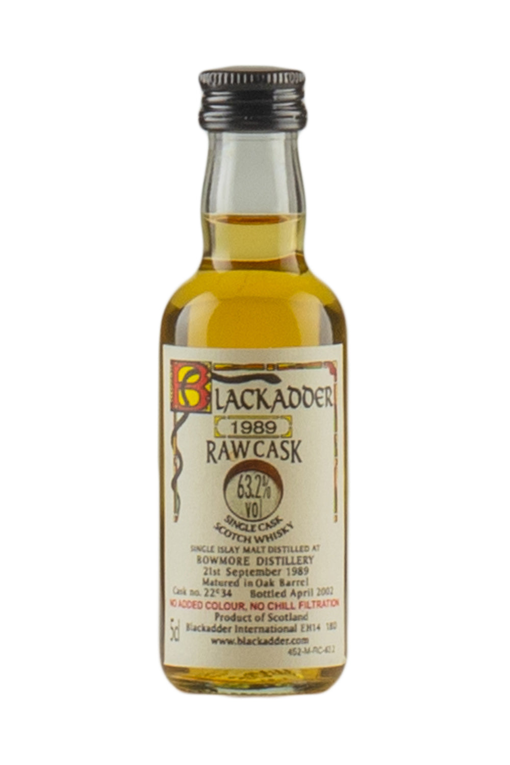 Bowmore Blackadder Raw Cask 5cl 1989