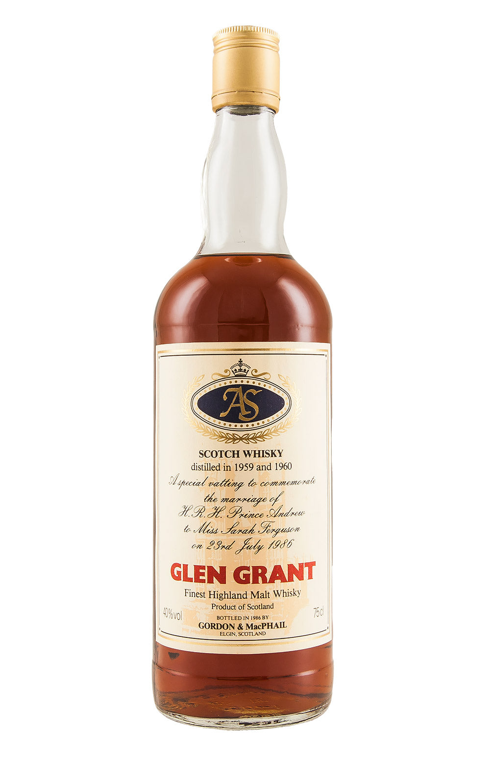 Glen Grant Royal Wedding Reserve 25 Year Old Andrew and Sarah