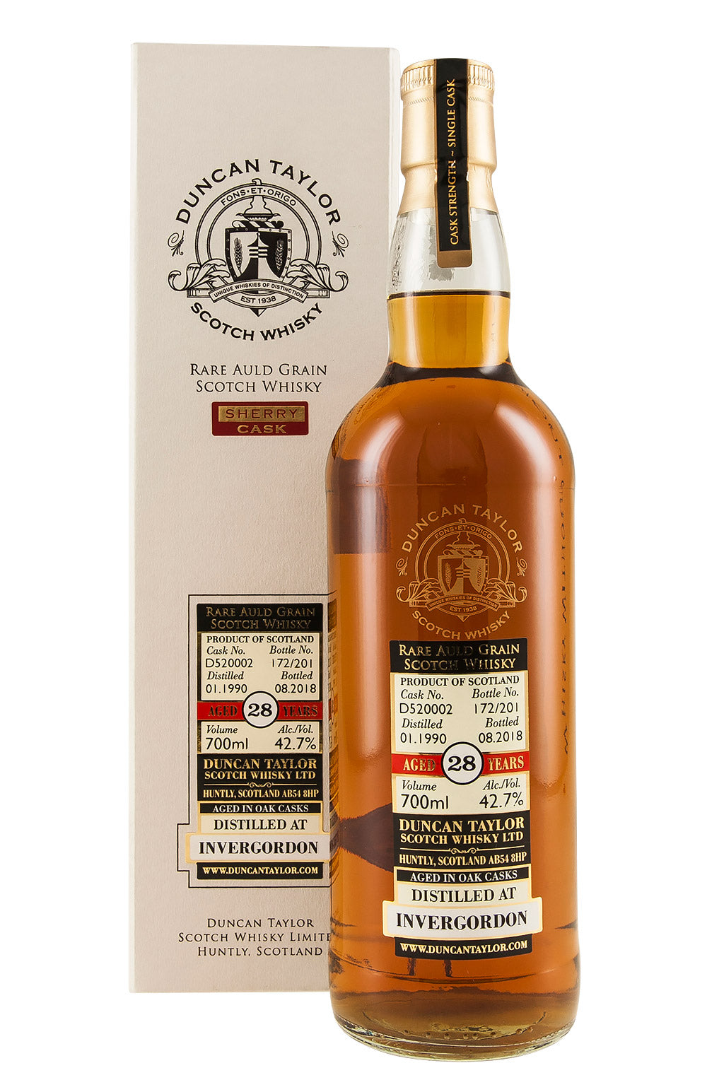 Invergordon 28 Year Old Rare Auld Duncan Taylor 1990