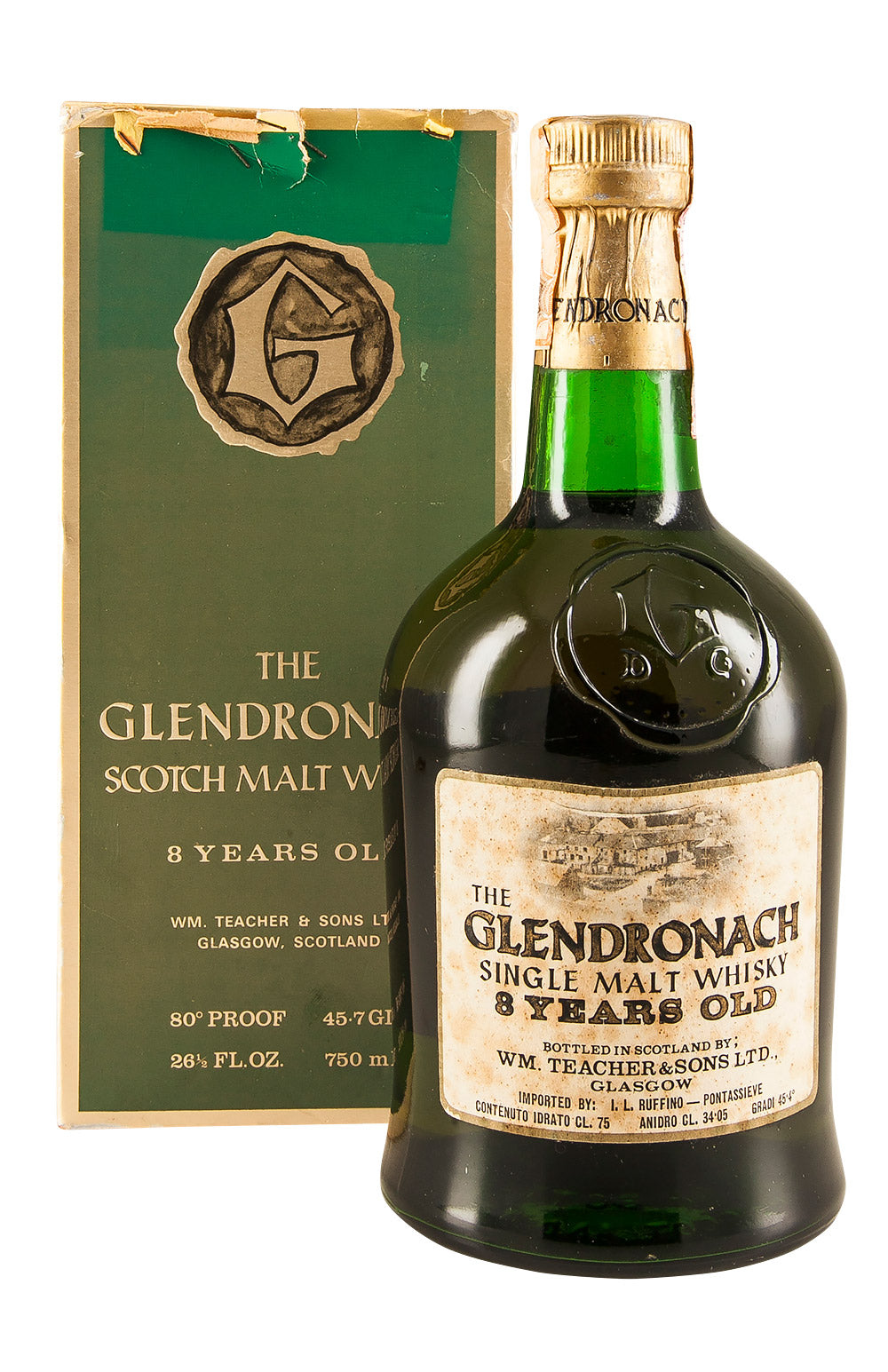 Glendronach 8 Year Old c. 1960s Ruffino Import