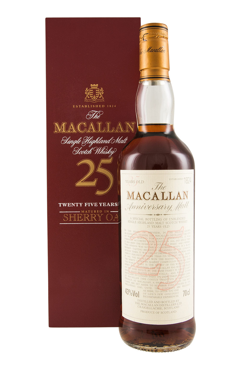 Macallan 25 Year Old Anniversary Malt (Red Box)