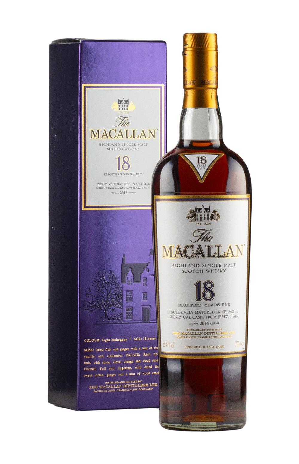 Macallan 18 Year Old Sherry Oak (2016 Release)