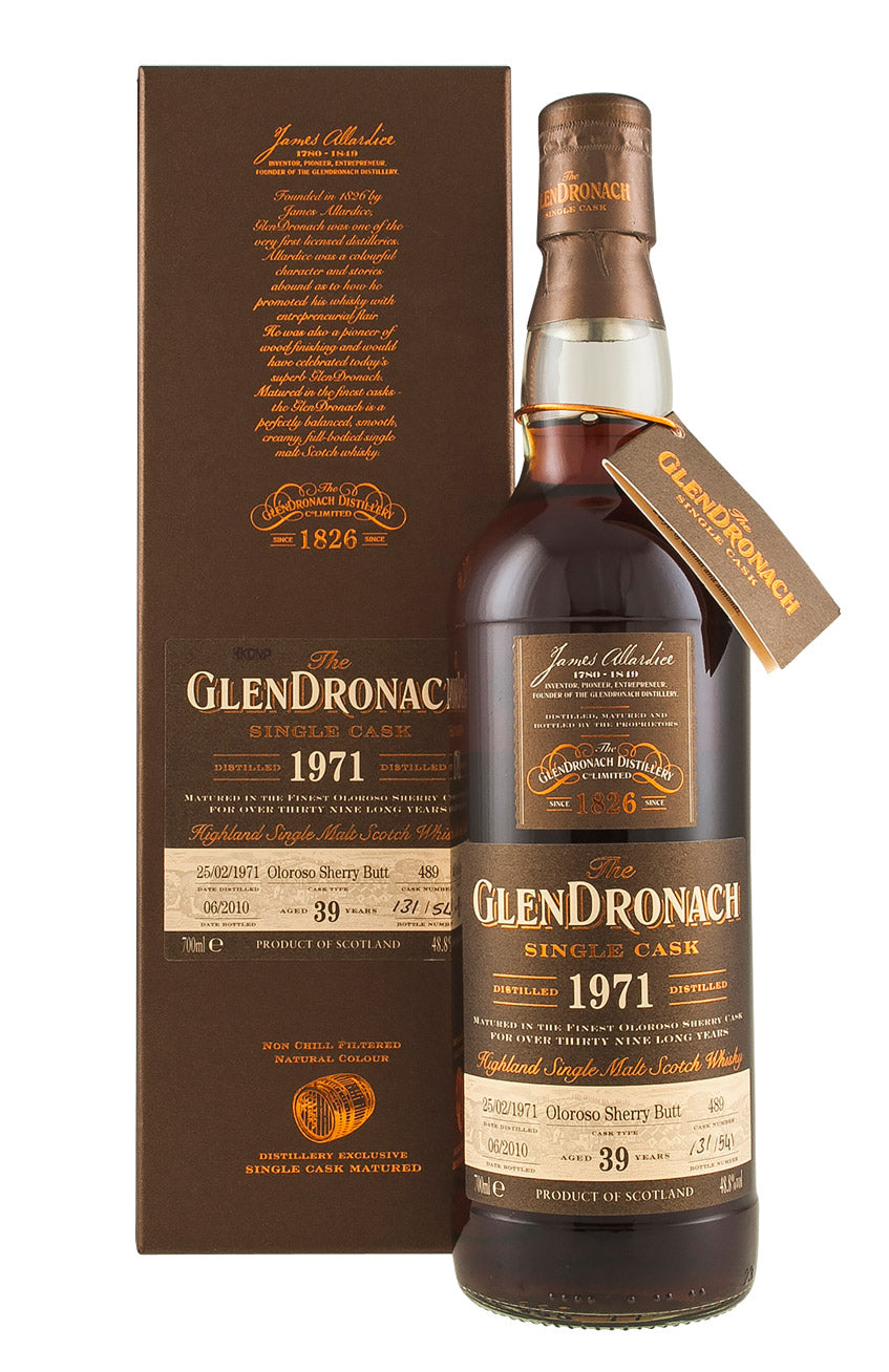 Glendronach 39 Year Old Cask 489 1971