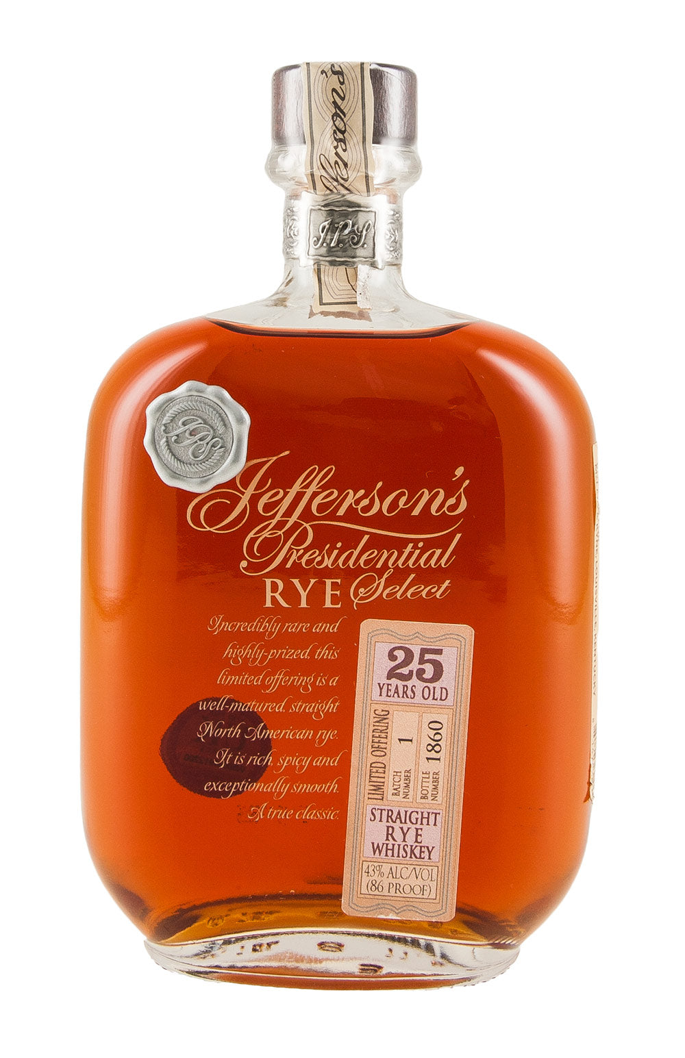Jefferson`s 25 Year Old Presidential Select Rye Batch 1