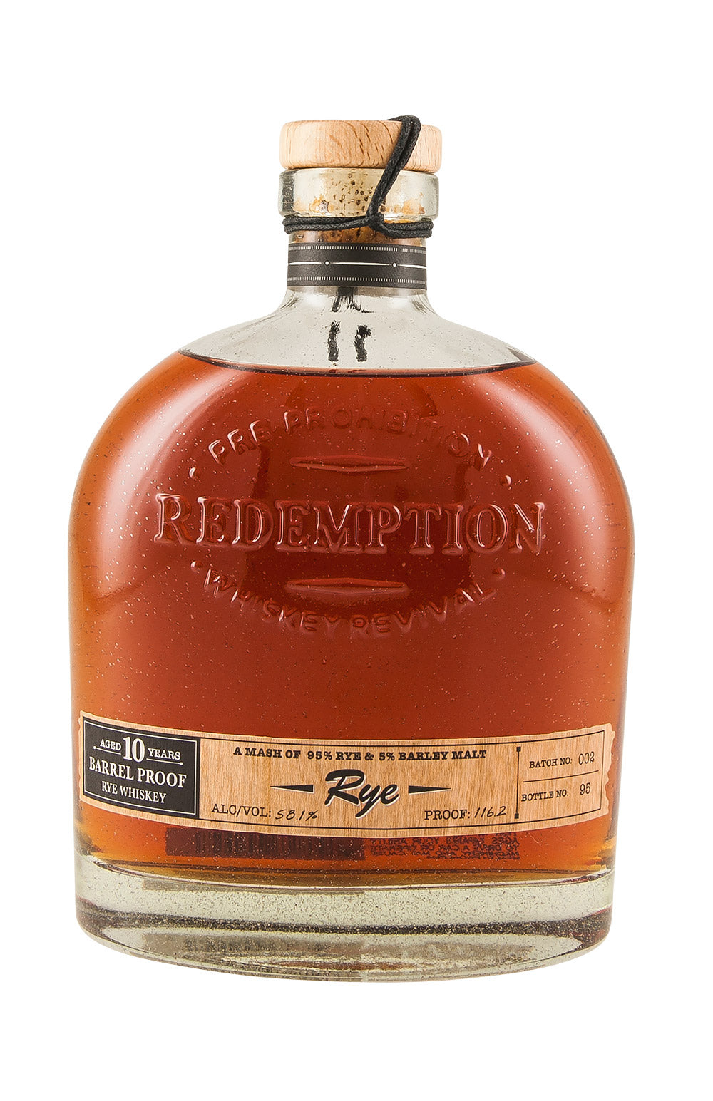 Redemption 10 Year Old Barrel Proof Straight Rye